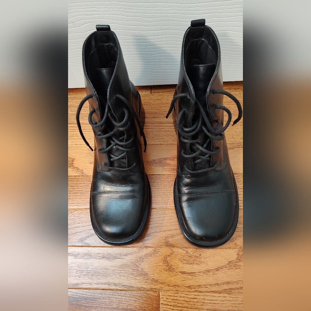 Black Leather Booties